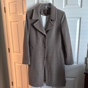 Stylish Anne Klein Gray Wool Coat